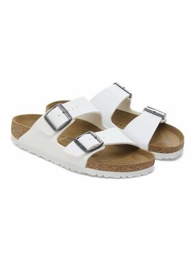 Birkenstock Arizona White Birko-Flor Slide Sandals Narrow Size 40 Womens 9 9.5